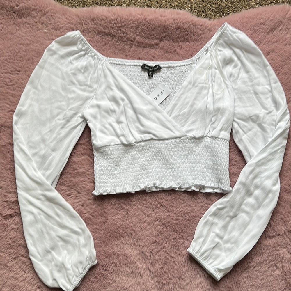 white kendall&kylie pacsun long sleeve top